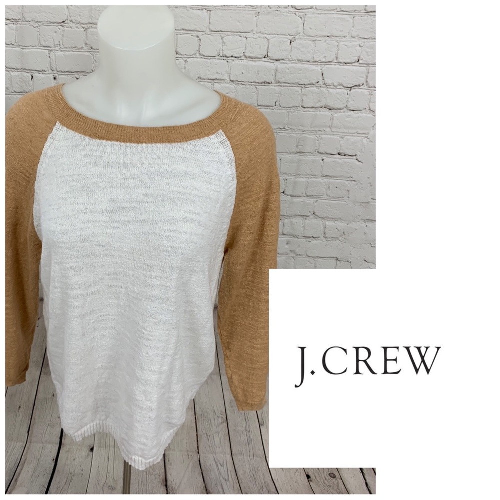 J. Crew Color Block Raglan Sweater - Picture 1 of 7